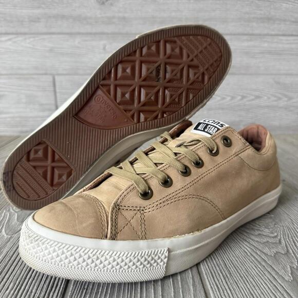 CONS Converse All Star Leather Casual Pro Ox Low Top Skate Shoes Brown Tan M9.5 - Picture 1 of 13